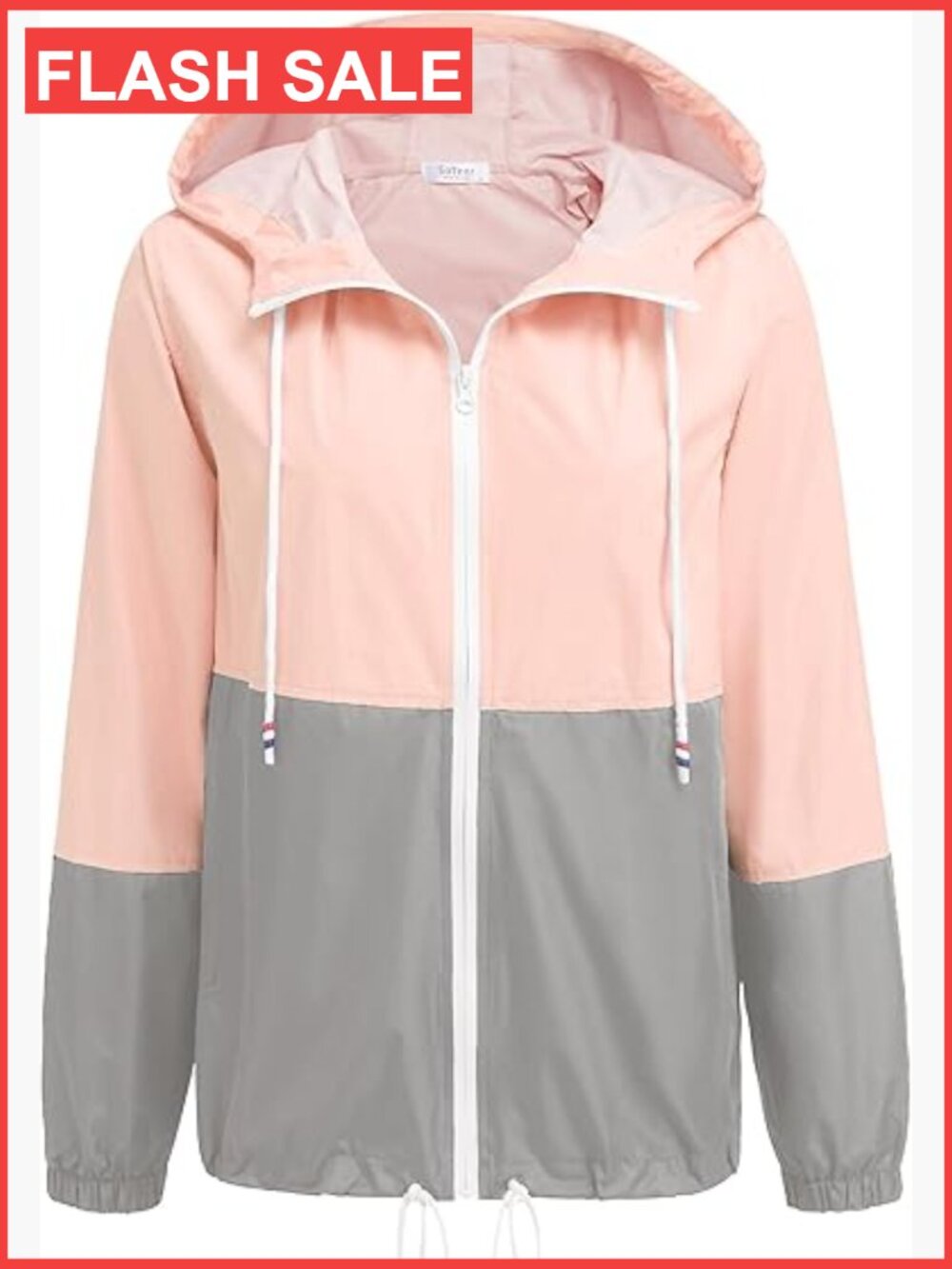 Waterproof Hooded Rain Jacket Lightweight Windbreaker Long Sleeve